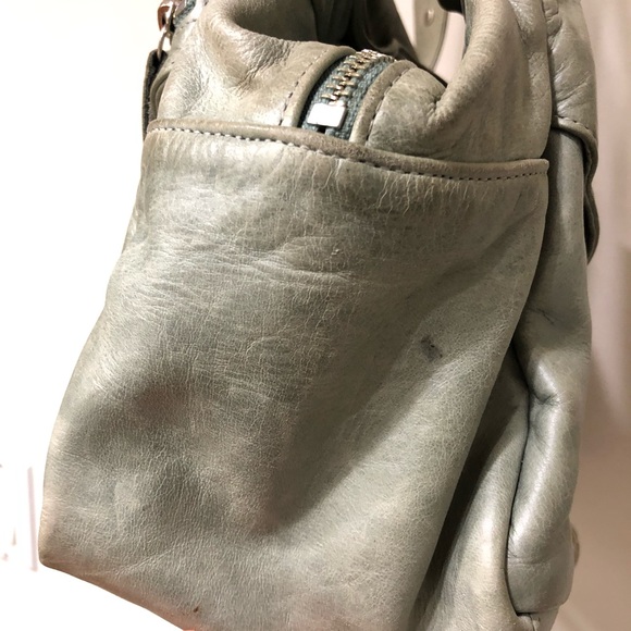 Botkier Satchel Leather Light Aqua Handbag - Picture 3 of 8